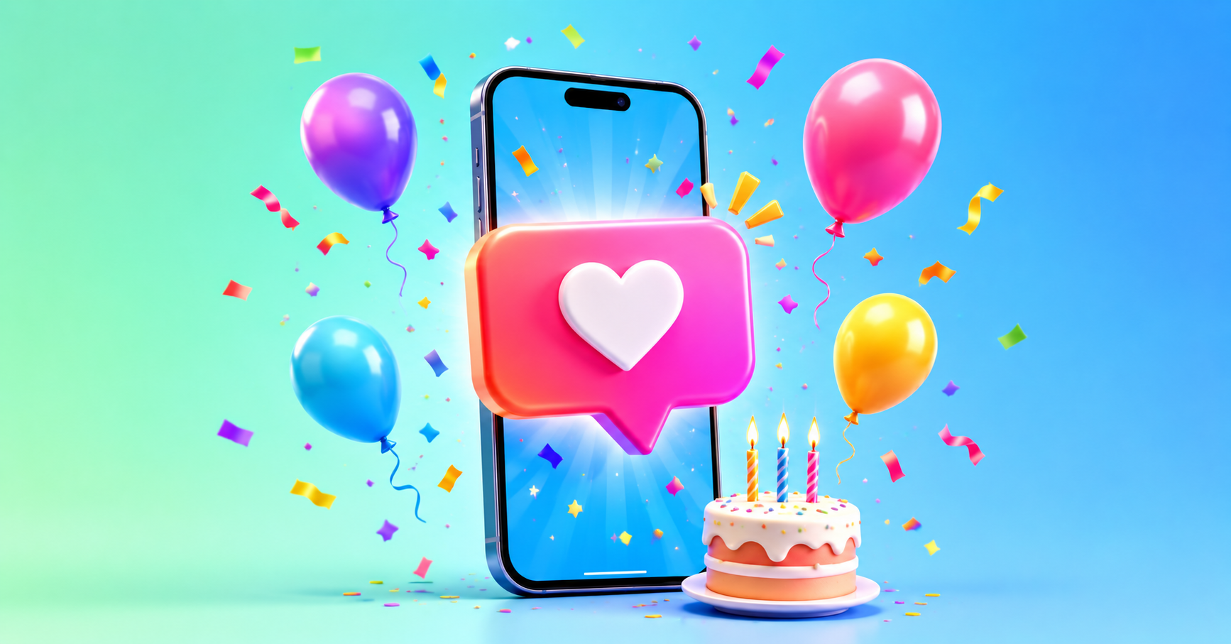 A creative happy birthday message shown as a personal page on a phone