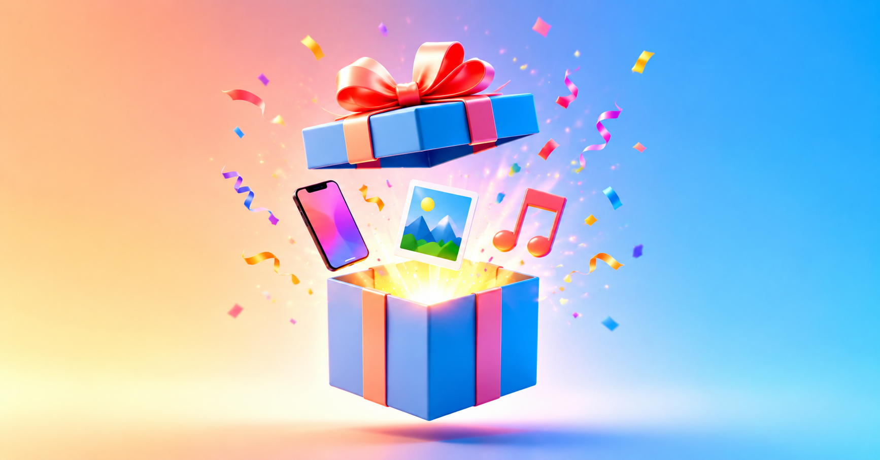 A phone showing a digital birthday gift made of photos and a personal message
